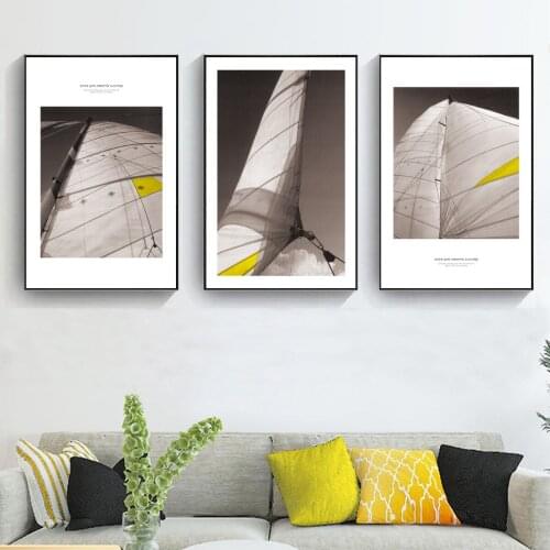 Sail Boat Unframed Grey Poster Canvas Print Painting Wall Art Living Room Home Decoration