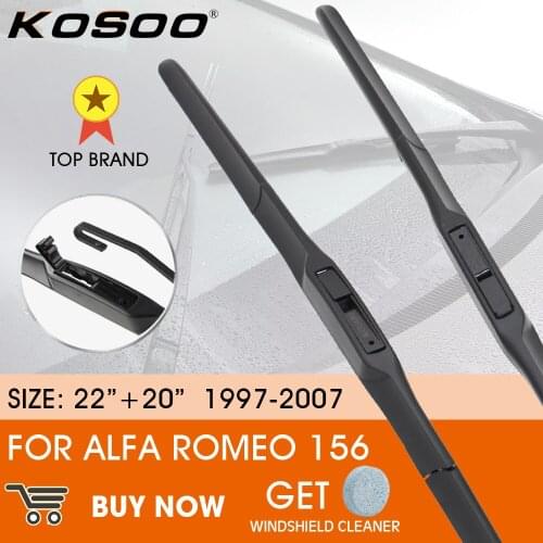 KOSOO Car Wiper Blade For Alfa Romeo 156 1997-2007 LHD / RHD Front Window Windshield Windscreen Wiper Blades 22"+20"