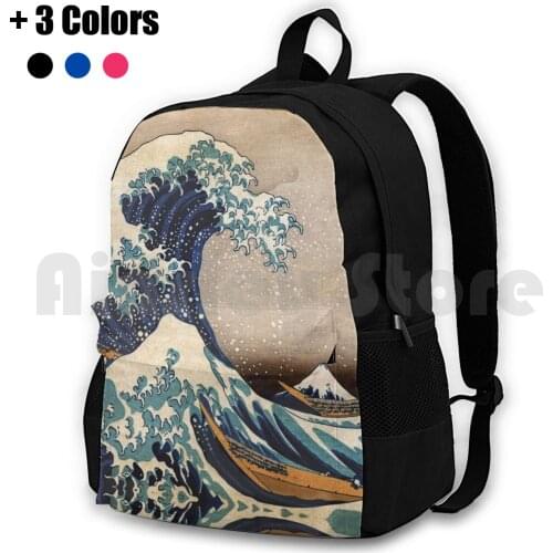 The Great Wave Off Kanagawa Outdoor Hiking Backpack Waterproof Camping Travel The Great Wave Kanagawa Wave Rogue Japanese Mount