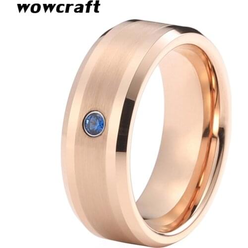Tungsten Carbide Ring For Men Women Cubic Zirconia Anniversary Wedding Engagement Band Size 5 to 15