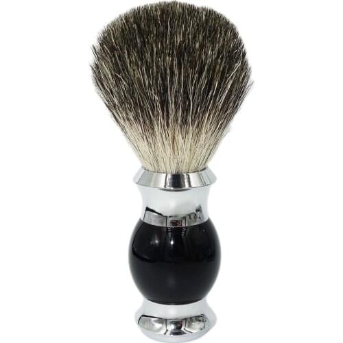 WLONG High Quality Honey Pure Badger Hair Classic Hand-Crafted Resin Handle Beard Shaving Brush for Fathers Day Gift Set