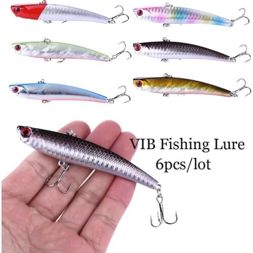 YUCONG 6PCS Minnow Rattlin Fishing Lures 9.5cm-26g Hard Artificial VIB Fishing Pike Baits Long Casting Swimbaits Vibration Lures