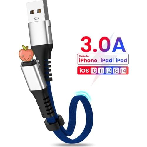 3A 30cm Foldable Micro USB Type C Charging Charger Phone Short Cord USB Data Cable For iPhone 12 11 X XS Max 8 7 6 5s 6s Plus