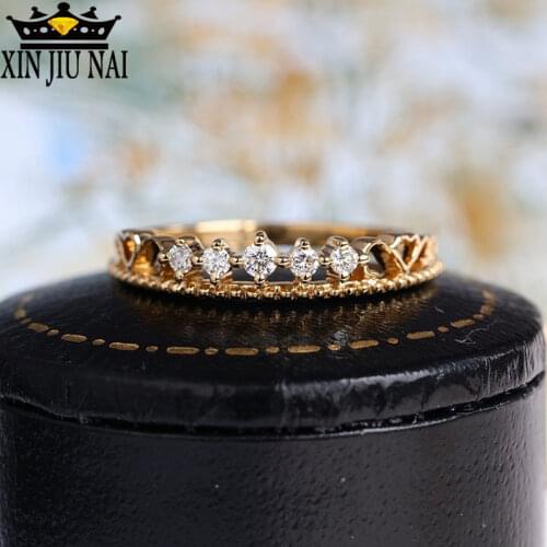 925 anillos Silver Elegant Lady Girl Ring OL Heart Shaped Open Ring Zircon 14K Gold Goddess Simple Diamond Rings For Women