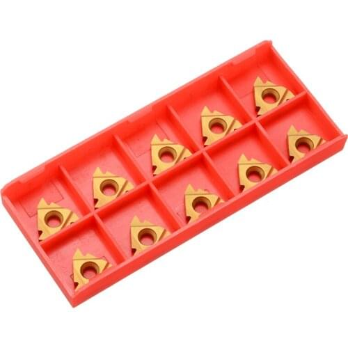 10Pcs/lot 16ER AG60 External Thread Carbide Inserts Golden Blades For Lathe Turning Tools CNC Lathe Cutter