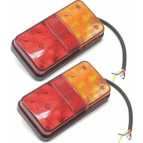 2 PCS Waterproof 12V Truck LED Tail Light Rear Lamp Stop Reverse Safety Indicator Fog Lights for Trailer Truck Car Taillights