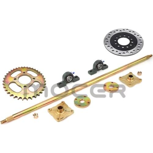 600MM 650MM 4 holes 3 holes ATV Quad Go Karts rear axle complete assembly with bracket wheel hub brake disc sprocket disc