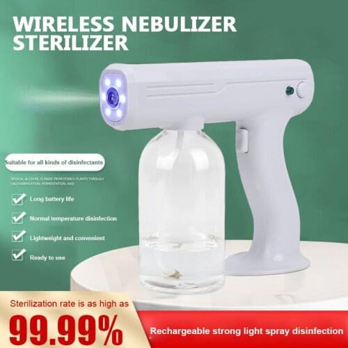 800ML Blue Light Nano Steam Sanitizer Sprayer Wireless Electric Disinfection Spray Gun USB Rechargeable Home Atomizer Sterilizer