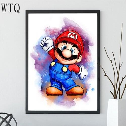 5D DIY Diamond Painting Cartoon Mario Mosaic Painting Diamond Embroidery Full Square Drill Cross Stitch Kits Home Decor Handmade