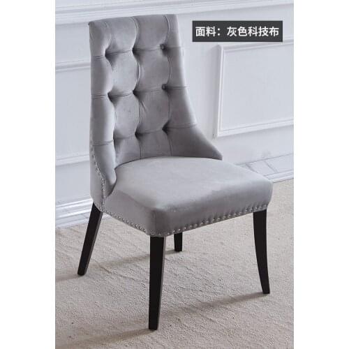 American Solid Wood Dining Chair Neoclassical Postmodern Home Make-up Stool Simple European Model Room Designer Net Red Negotiat