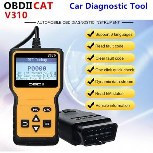 A+quality-V310 Car Diagnostic Scanner Code Reader Multi Language Live Data Read VIN Check Engine OBD 2 ODB2 Car Diagnostic Tool