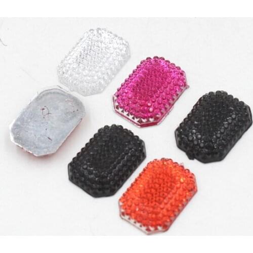 Free Shipping 4Colors Select 48Pcs 13*18mm Rectangle Design Acrylic Rhinestone For DIY Decoration