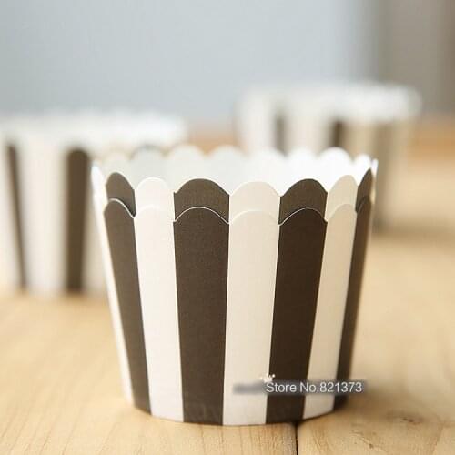Free Shipping black white zebra stripes cupcake liners cups cases, paper cake mini baking cup decorative wedding party favors