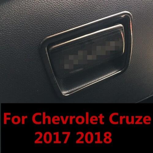 For Chevrolet Cruze 2017 2018 Stainless Steel Co-pilot Storage Box Handle Bowl Cover Protector Trim Sticker Interior Chrome