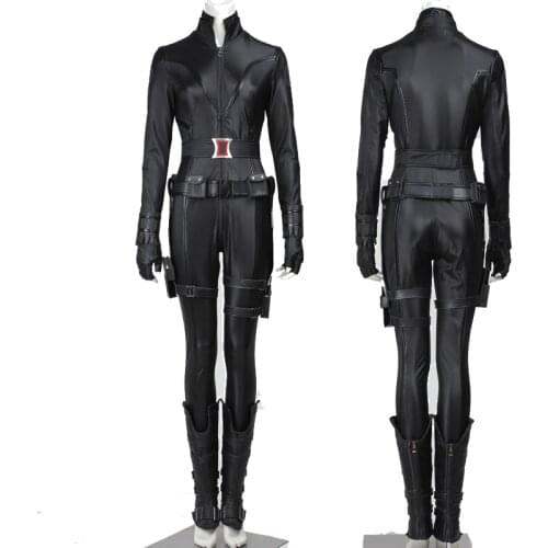 Movie Revenge Cosplay Costume Superheroine Agent Natasha Black Battle Outfit Halloween Party Bodysuit With Shoe Covers