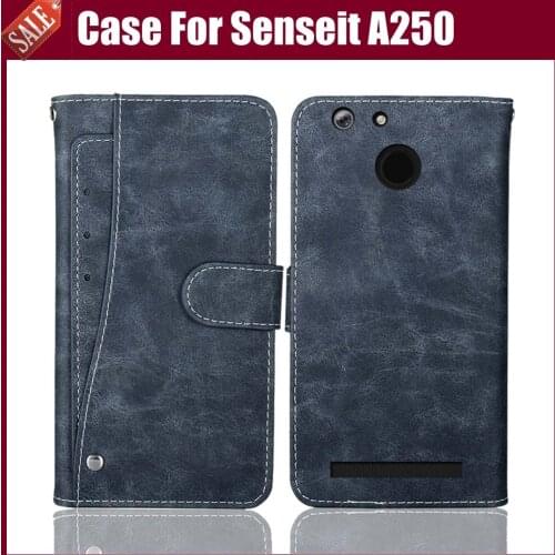 Hot Sale! Senseit A250 Case High Quality Flip Leather Phone Case Protective Cover For Senseit A250 Case With Card Slots