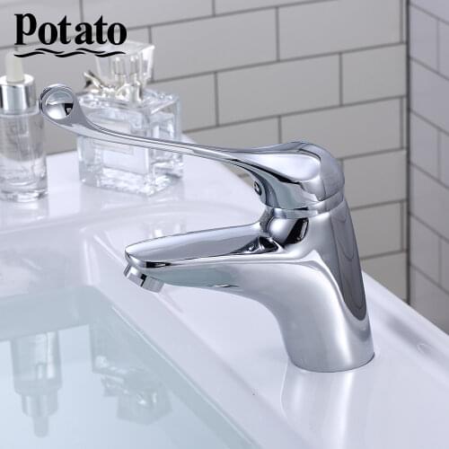 Potato Bathroom Basin Faucet Chrome Tap Brush Nickel Sink Hot And Cold Mixer Water Bath Torneira Water Faucet P1005