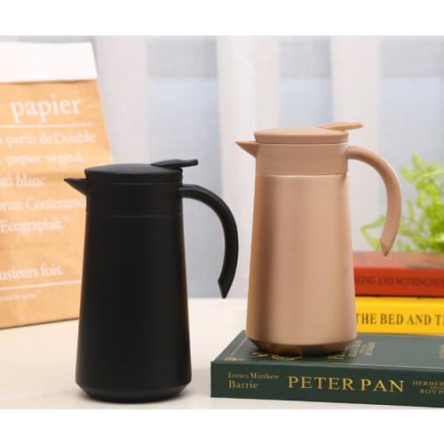 New Fashion Simple Handle Insulation Pot 304 Vacuum Double Layer Coffee Pot Household Portable Coffee Kettle