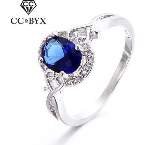 High quality blue stone wedding rings for women nuevos anillos 2016 fashion jewelry for women party aneis bijoux femme CC156