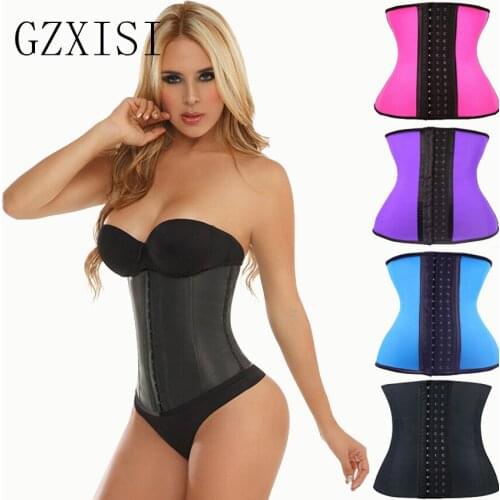 Women Waist Trainer shapers waist trainer corset slimming belt body shapers waist cincher Latex Steel Boned Waist trainer Corset