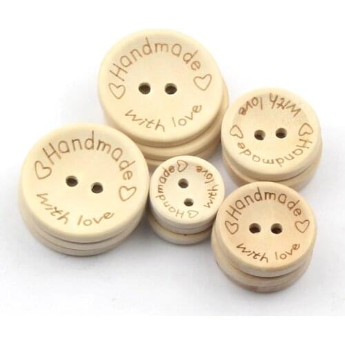 Lucia crafts 12/24/48 Pcs/Lot Wooden Buttons Natural Color Buttons DIY Sewing Garment Accessories E0110
