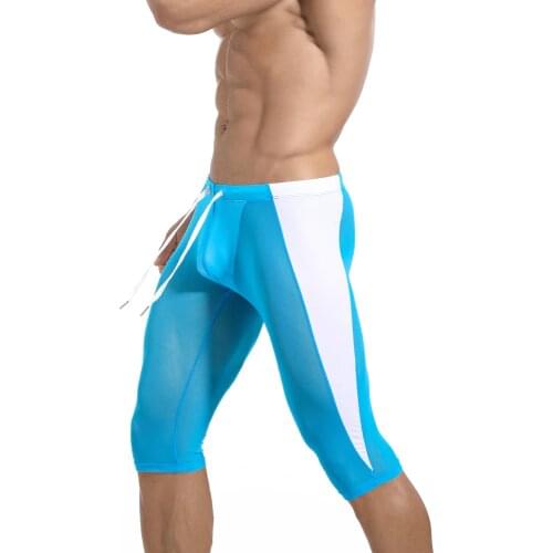 Mens Running Tights Compression Leggings Mesh Breathable Fitness Sportswear Shorts Gym Training Trousers Sports Male Underwear