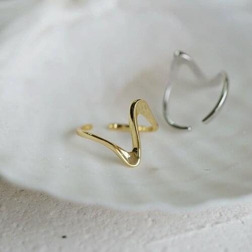 New Fashion Irregular Geometric Arc Opening Adjustable Ring Ladies Jewelry Opening Ring Party Jewelry