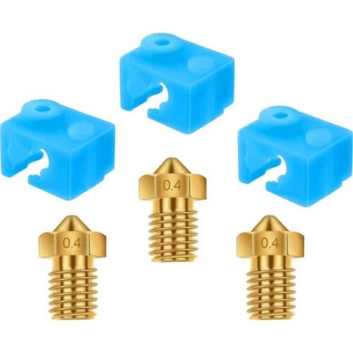 New 3D Printer Heater Block Silicone Cover Thermal Protection Silicon Socks for V6 HotEnd and E3D 0.4mm Extruder Nozzle 3 Pack