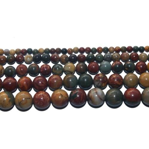Wholesale Natural Stone Colour Picasso Round Loose Beads 6 8 10 12 MM Pick Size For Jewelry Making Charm DIY Bracelet Necklace