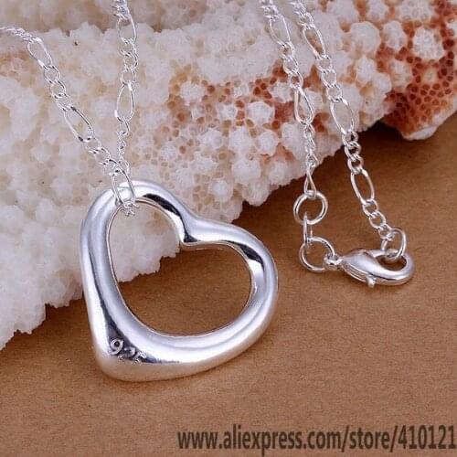 P058_2 Lucky Charm Silver Color Pendants For Women Jewelry Necklace Girl Lady Accessories Fashion Pendant Big Love /fjwaobda