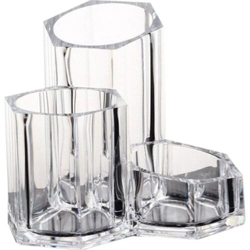 Transparent Cosmetic Organizer Makeup Brush Holder Storage Box Plastic Box Jewelry Pen Supplies Business Card Storage