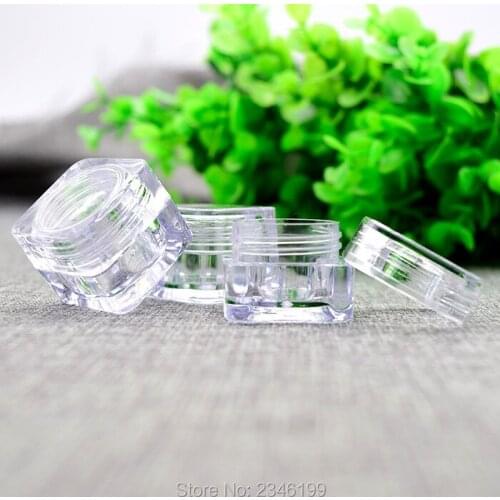 5ml/5g 80pcs/lot Clear Square Cosmetic Cream Container, Acrylic Portable Small Cosmetic Container, Facial/Eye Cream Acrylic Jar