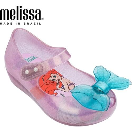 Mini Melissa Mermaid Girl Jelly Shoes Sandals 2021 Disney NEW Baby Shoes Soft Kids Non-slip Melissa Sandals