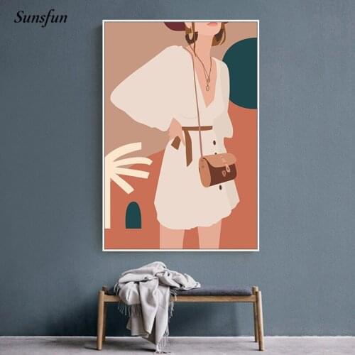 Sunsfun Abstract Modern Fashion Canvas Painting Sexy Beauty Girl Posters Prints Nordic Wall Art Pictures Living Room Home Decor
