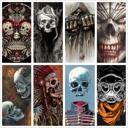 Horrific Skeleton Skull 5D Diy Full Square and Round Diamond Painting Embroidery Cross Stitch Kit Wall Art Handcraft Home Decor