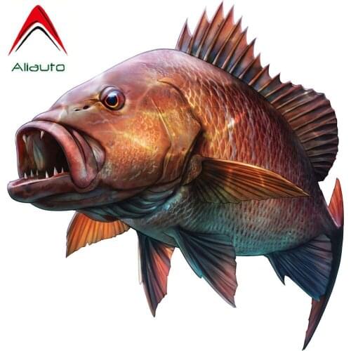 Aliauto Creative Large Mouth Bass Fish Fishing Sunscreen Waterproof Creative Cover Scratch Decal Decoration Accessories PVC