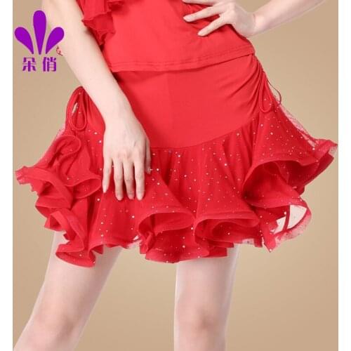 Lady Square Dance Skirt Plus Size Women Rumba Dance Clothes Female Sumba Dancing Suit Girls Fishbone Latin Dance Skirt B-4362