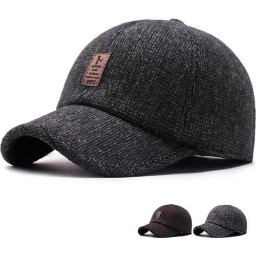 Winter Baseball Cap for Men Women with Earflaps Warm Hat Thicken Snapback Cap Men Fathers Hats Ear Protection Casquette 2020