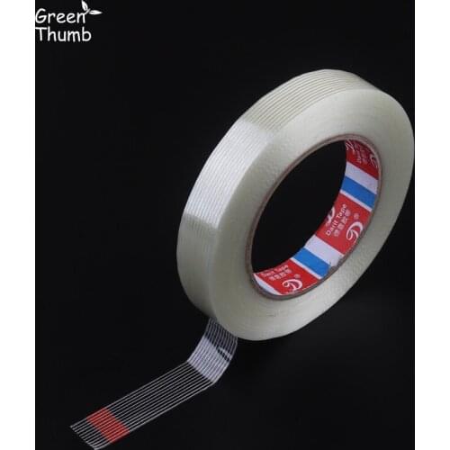 1pc 20mm 25M/50M Filament Tape Fiber Reinforced Adhesive Tape Stripe Single Sided Transparent For High Duty Packing No Trace