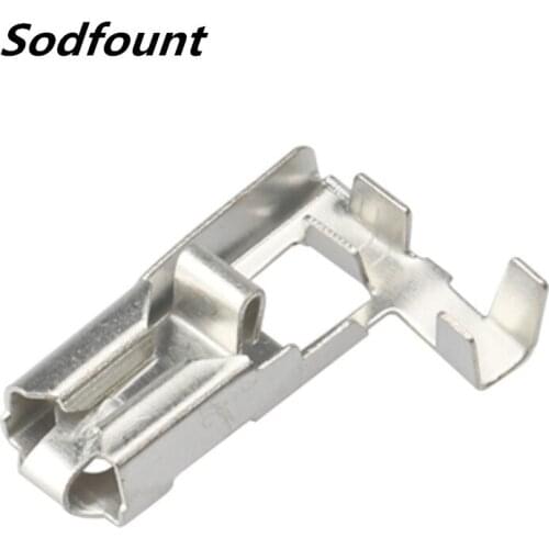 100pcs H62 brass tinned 6.3mm automotive terminal Automotive connector L type terminal DJ6247-D6.3B