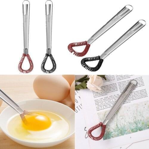 2 Mini Whisk Stainless Steel Spring Egg Beater Handheld Eggs Stirrer Blender Coffee Milk Frother Foaming Stir Bar Kitchen Mixer
