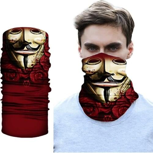 3D Cycling Riding Headband Seamless Bandana Scarfs Motorcycle Hiking Hunting Clown Outdoors Neck Gaiter Ski Balaclava