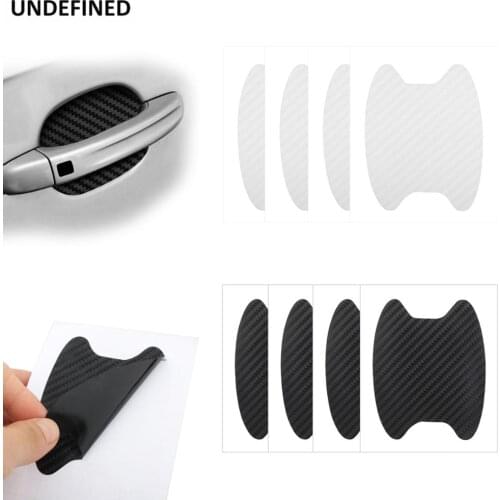 4pcs Car Door Handle Sticker Decals Carbon Fiber Scratches Resistant Cover Protection Film Auto Exterior Accessories Universal