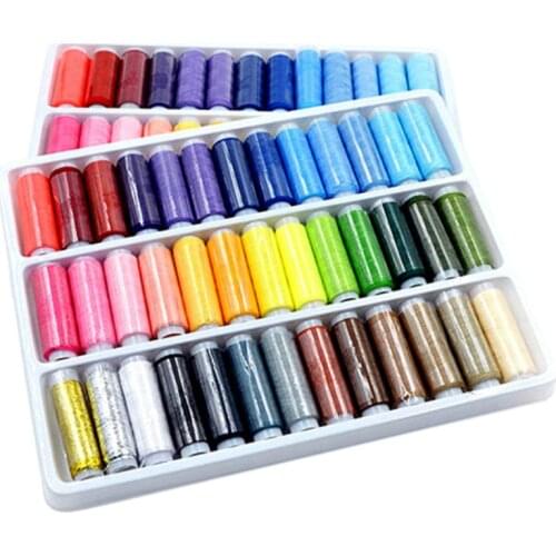 5Pcs 39 Color (Random send 5 color) Polyester Sewing Thread Machine Hand 200 Yard Each Spool