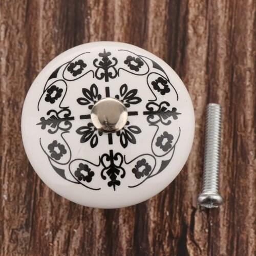 Blesiya Round Ceramic Cabninet Knob Pull for Kitchen Furniture Button Shape