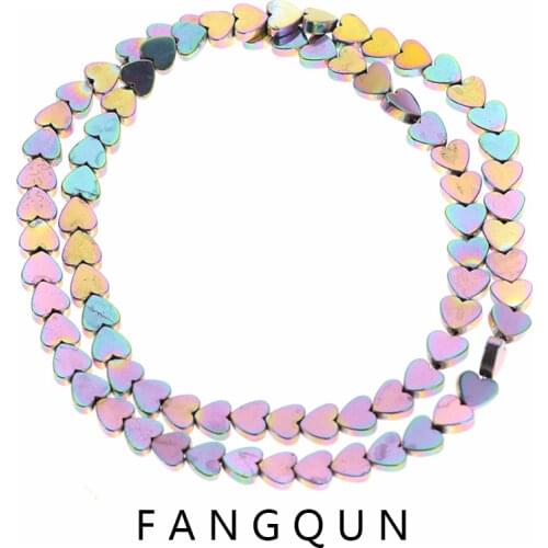 Natural Stone Hematite Beads Heart shape Plated beads for DIY Jewelry Making Necklace Bracelet Accessories