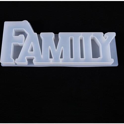 DIY FAMIIY Word Crystal Epoxy Mold English Home Decoration Table Set Word Silicone Resin Mold