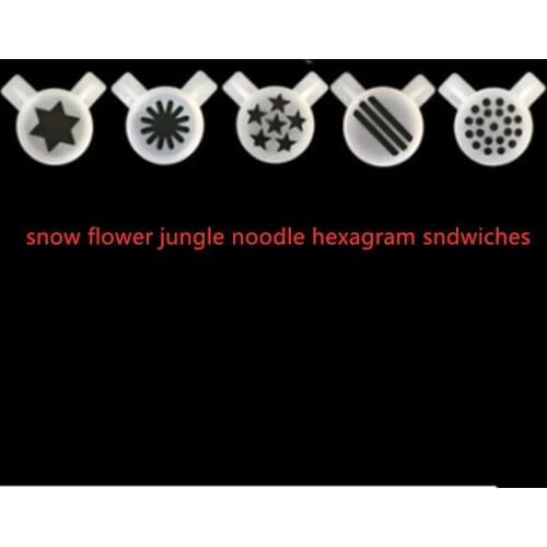 For Ice Cream Maker 5 in 1 Plastic Nozzle kit snow flower jungle noodle hexagram sndwiches 28mm inside diameter