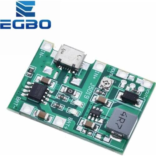 EGBO NEW Lithium Li-ion 18650 3.7V 4.2V Battery Charger Board DC-DC Step Up Boost Module TP4056 DIY Kit Parts