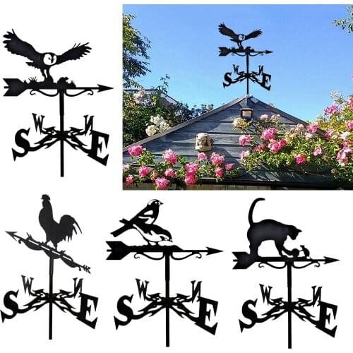Metal Craft Weather Vane with Animal Silhouette Figure Stake Weathervane Classic Roof Weather Vane With Mounting Bracket